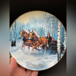Danbury Mint Horses For All Seasons February 6" Calendar Plate By Chris Cummings